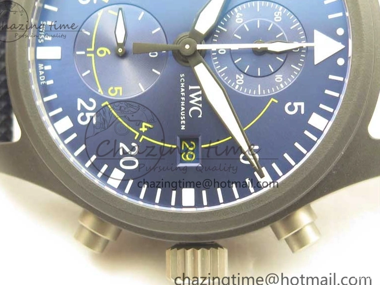 MIROTIME 0304 Reliable Pilot Chrono Blue Angels Black Ceramic ZF Best Edition on Blue Leather Strap A 7088